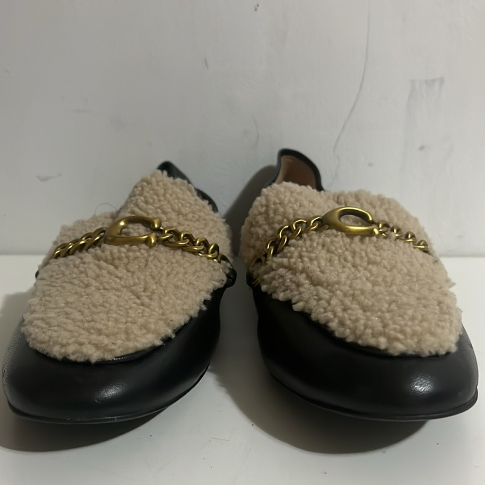 Coach helena loafer shearling Women's Black and Cream Loafers US 9 - Picture 7 of 12